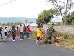 Pererat Kemanunggalan TNI-Rakyat, Koramil 1310-05/Kauditan Bersama Pemerintah dan Masyarakat Kauditan Bersihkan Jalan Poros