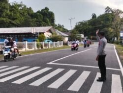 Satlantas Polres Waropen Intensifkan Strong Point Pagi, Wujudkan Lalu Lintas Aman dan Tertib 