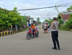 Sat Lantas Polres Sarmi Intensifkan Strong Point Pagi, Wujudkan Lalu Lintas Aman dan Lancar