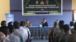 Propam Polda Papua Gelar Pembinaan Etika Profesi dan Asistensi Pelanggaran Kode Etik Profesi Polri di Polres Supiori
