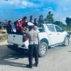 Satlantas Polres Mamberamo Tengah Gelar Strong Point Pagi, Berikan Teguran Humanis kepada Pengendara