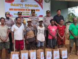 Polres Boven Digoel Salurkan 100 Paket Sembako, Wujud Kepedulian Polri di Hari Bhayangkara ke-80