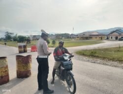 Satlantas Polres Mamberamo Tengah Gelar Strong Point Pagi, Hadir Berikan Pelayanan dan Wujudkan Kamseltibcar Lantas