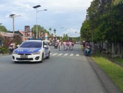 Meriahkan HUT ke-81 RI, Polres Sarmi Pastikan Lomba Gerak Jalan Berjalan Aman