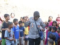 Polda Papua Berikan Trauma Healing, Pulihkan Semangat Anak Korban Kebakaran Kampung Palopo Dok V